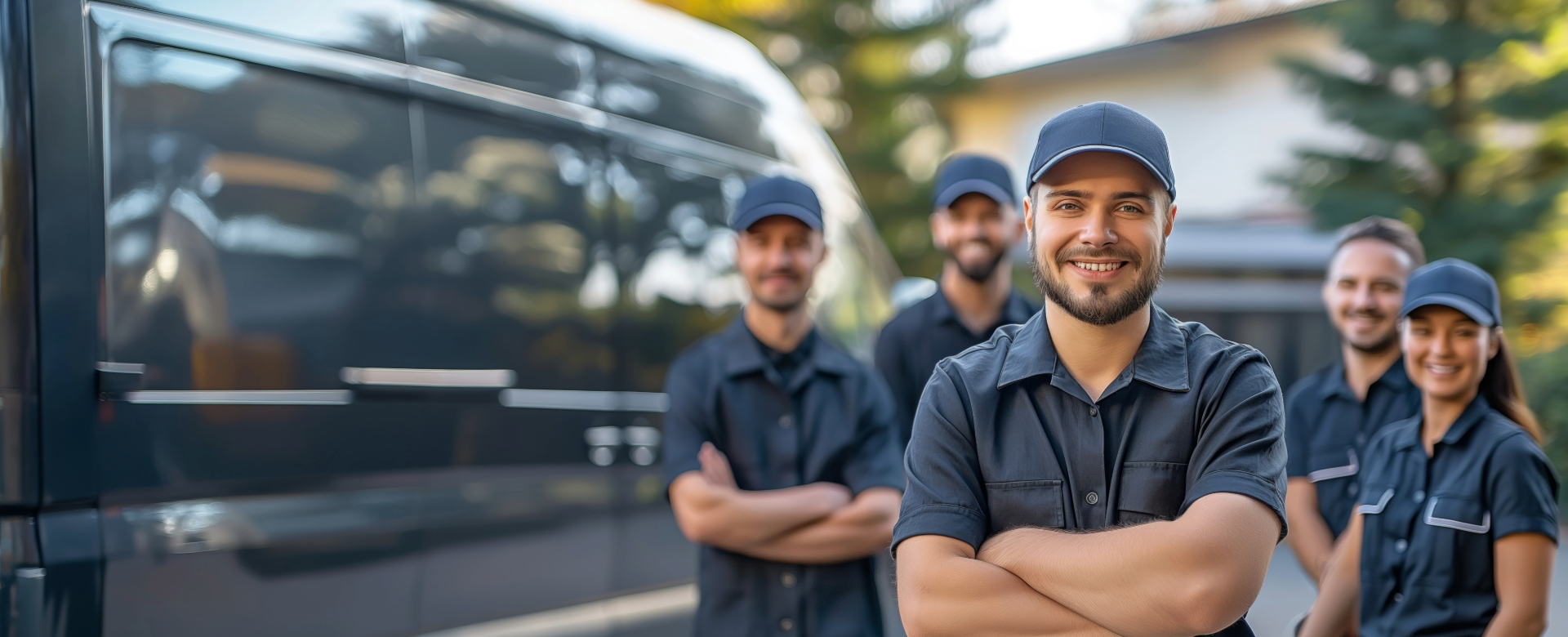 Groupe de collaborateurs représentant une entreprise de transport de plus de 200 salariés